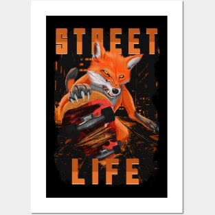 Fox, Skateboard, Skater, City, Halfpipe, Skating Posters and Art